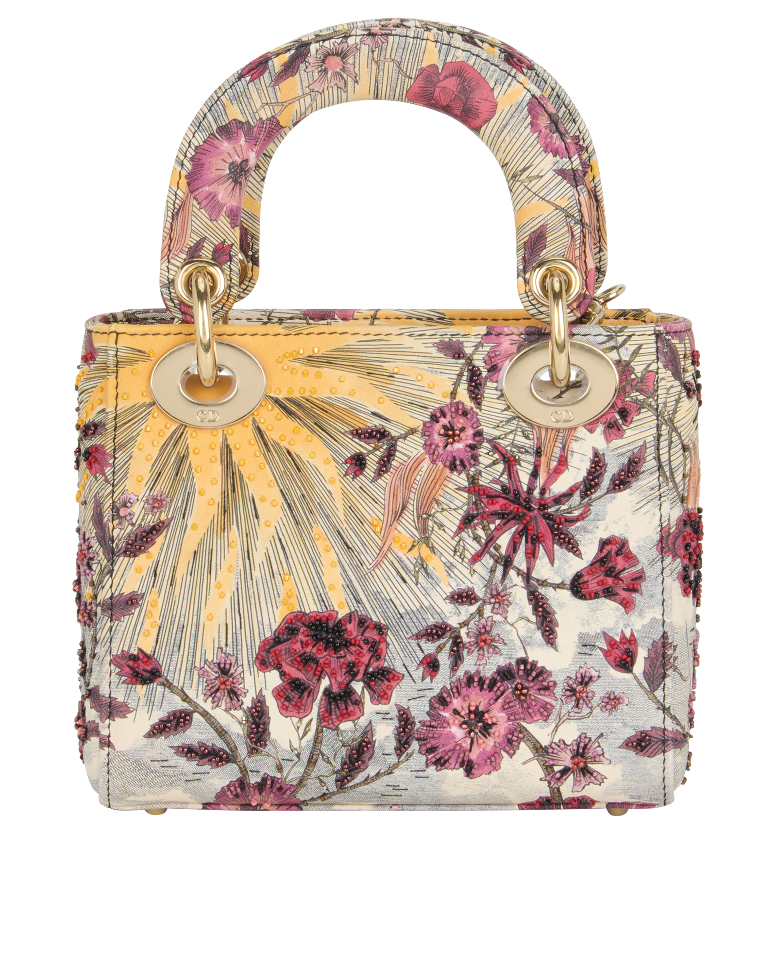 Mini Lady Dior, &pound;2,700, Handbags, Red/Yellow, Leather, Back view